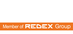 Logo von Unger: Der Firmenname „UNGER“ (weiß auf weißem Grund, daher unsichtbar) über einem orangefarbenen Balken mit der weißen Aufschrift „Member of REDEX Group“.